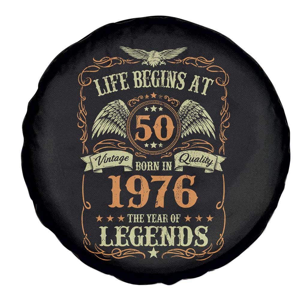 50th Birthday Spare Tire Cover Life Begins At 50 Born In 1976 The Year Of Legends