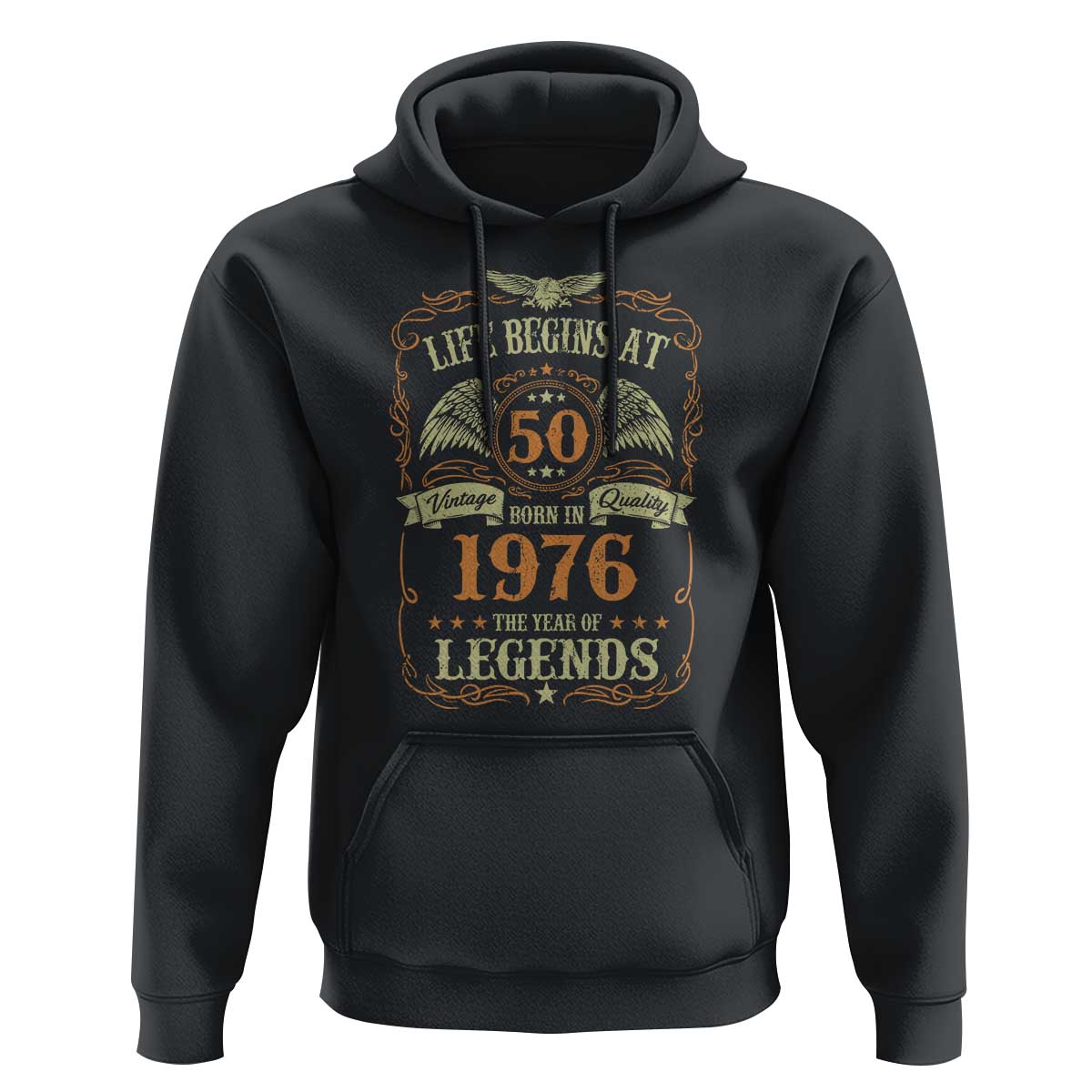 50th Birthday Hoodie Life Begins At 50 Born In 1976 The Year Of Legends
