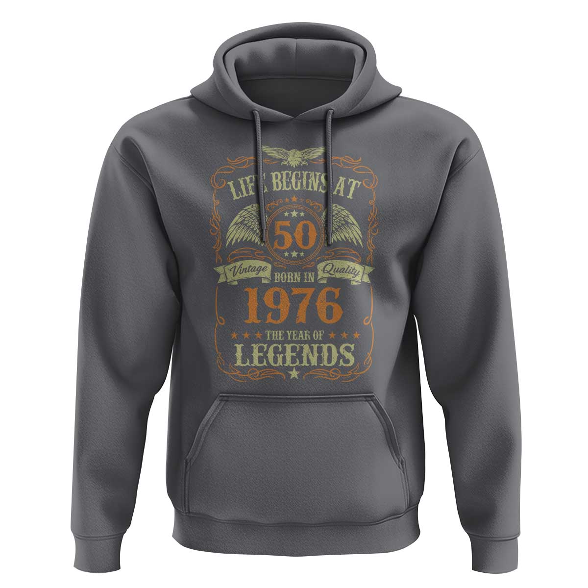 50th Birthday Hoodie Life Begins At 50 Born In 1976 The Year Of Legends