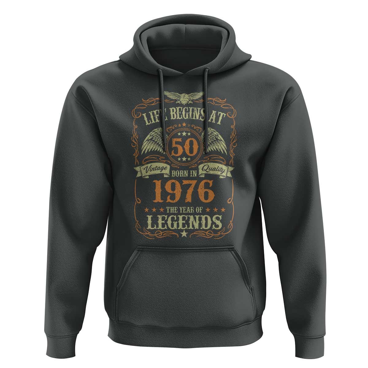 50th Birthday Hoodie Life Begins At 50 Born In 1976 The Year Of Legends