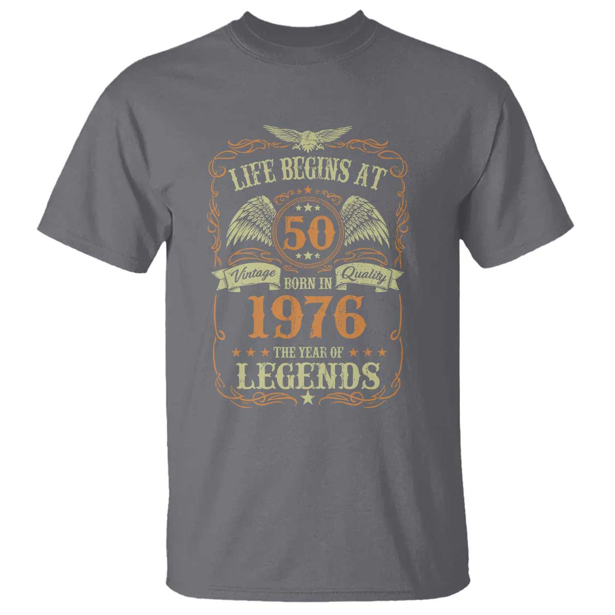 50th Birthday T Shirt Life Begins At 50 Born In 1976 The Year Of Legends