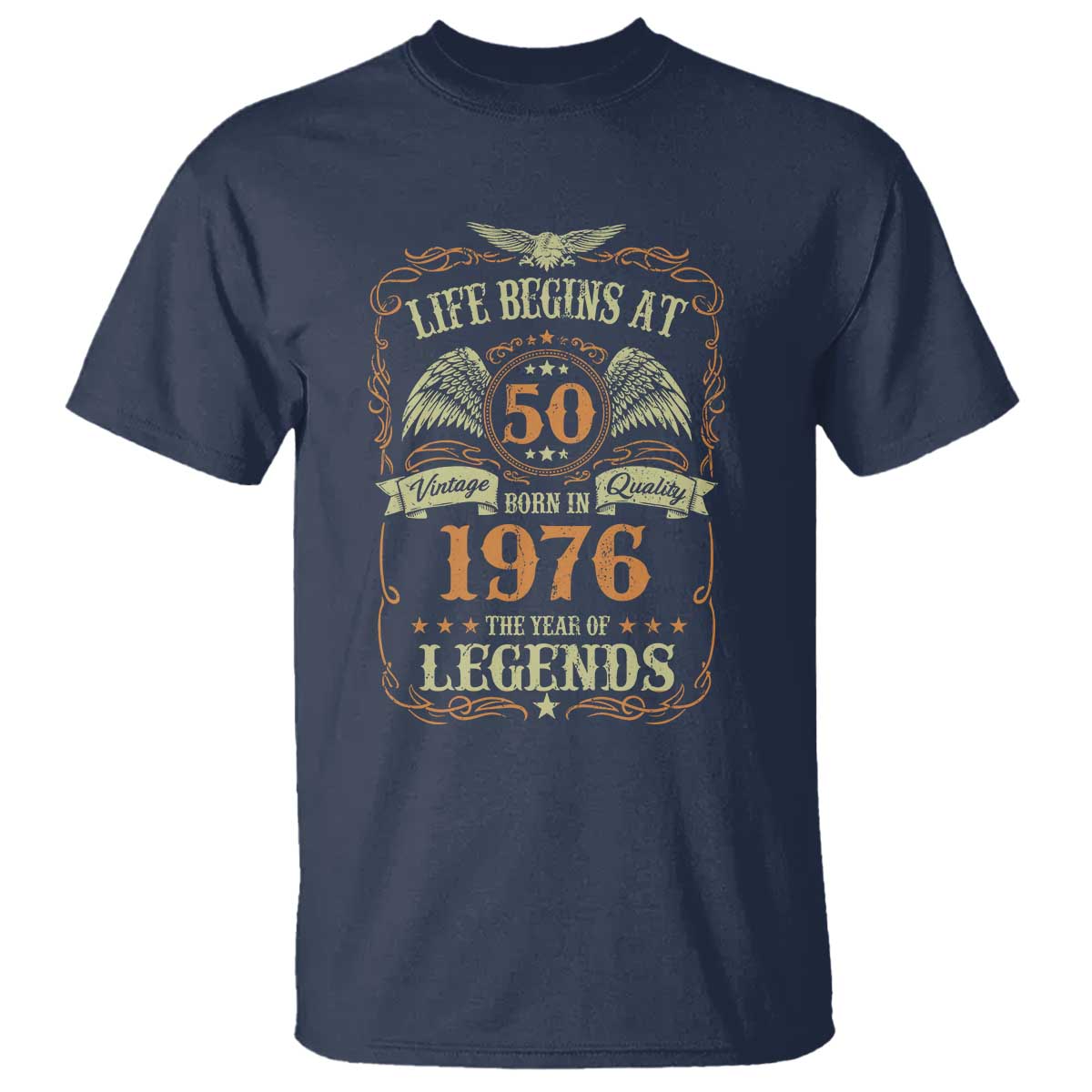 50th Birthday T Shirt Life Begins At 50 Born In 1976 The Year Of Legends