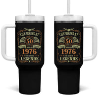50th Birthday Tumbler With Handle Life Begins At 50 Born In 1976 The Year Of Legends