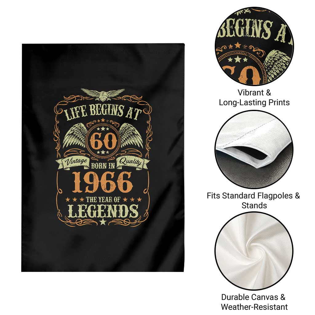 60th Birthday Garden Flag Life Begins At 60 Born In 1966 The Year Of Legends