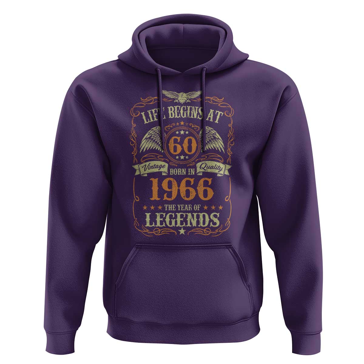 60th Birthday Hoodie Life Begins At 60 Born In 1966 The Year Of Legends
