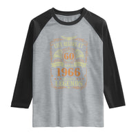 60th Birthday Raglan Shirt Life Begins At 60 Born In 1966 The Year Of Legends