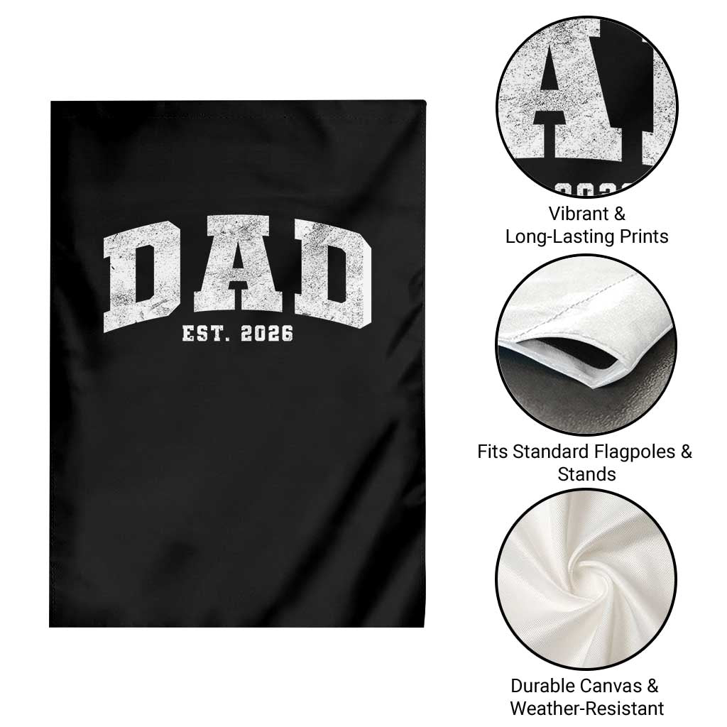 Dad Est 2026 Garden Flag Promoted To Daddy Fathers Day