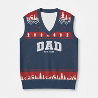 Dad Est 2026 V-Neck Knit Sweater Vest Promoted To Daddy Fathers Day
