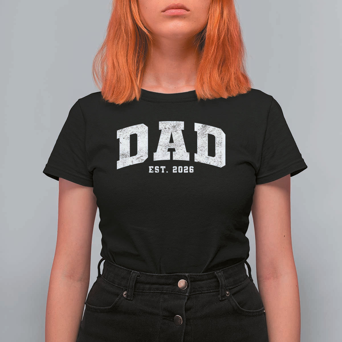 Dad Est 2026 T Shirt For Women Promoted To Daddy Fathers Day