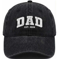 Dad Est 2026 Washed Cotton Baseball Cap Promoted To Daddy Fathers Day