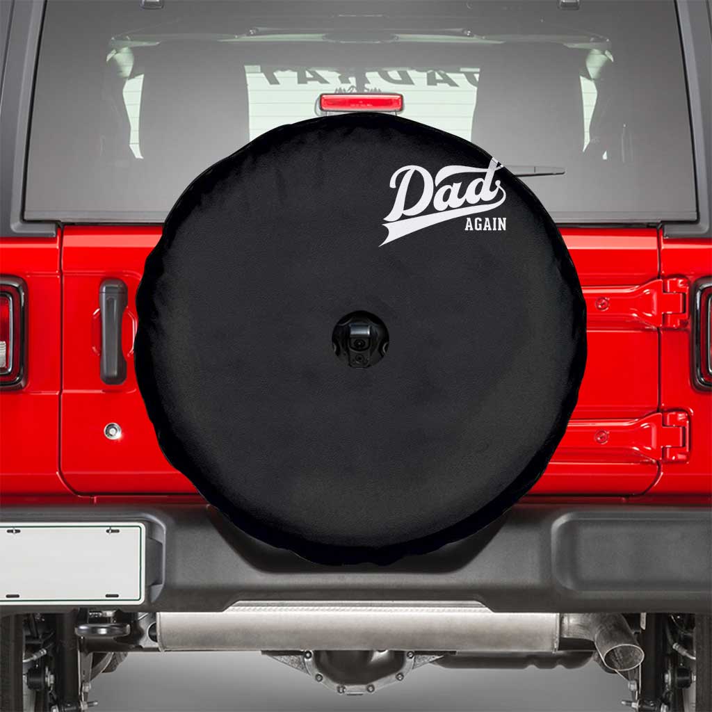 Promoted To Dad Again Spare Tire Cover Funny Daddy Again Pregnancy Announcement