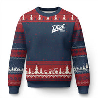 Promoted To Dad Again Ugly Christmas Sweater Funny Daddy Again Pregnancy Announcement