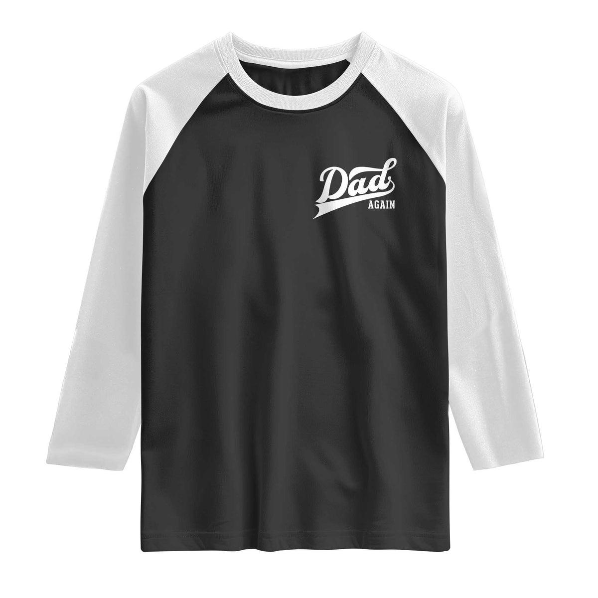 Promoted To Dad Again Raglan Shirt Funny Daddy Again Pregnancy Announcement