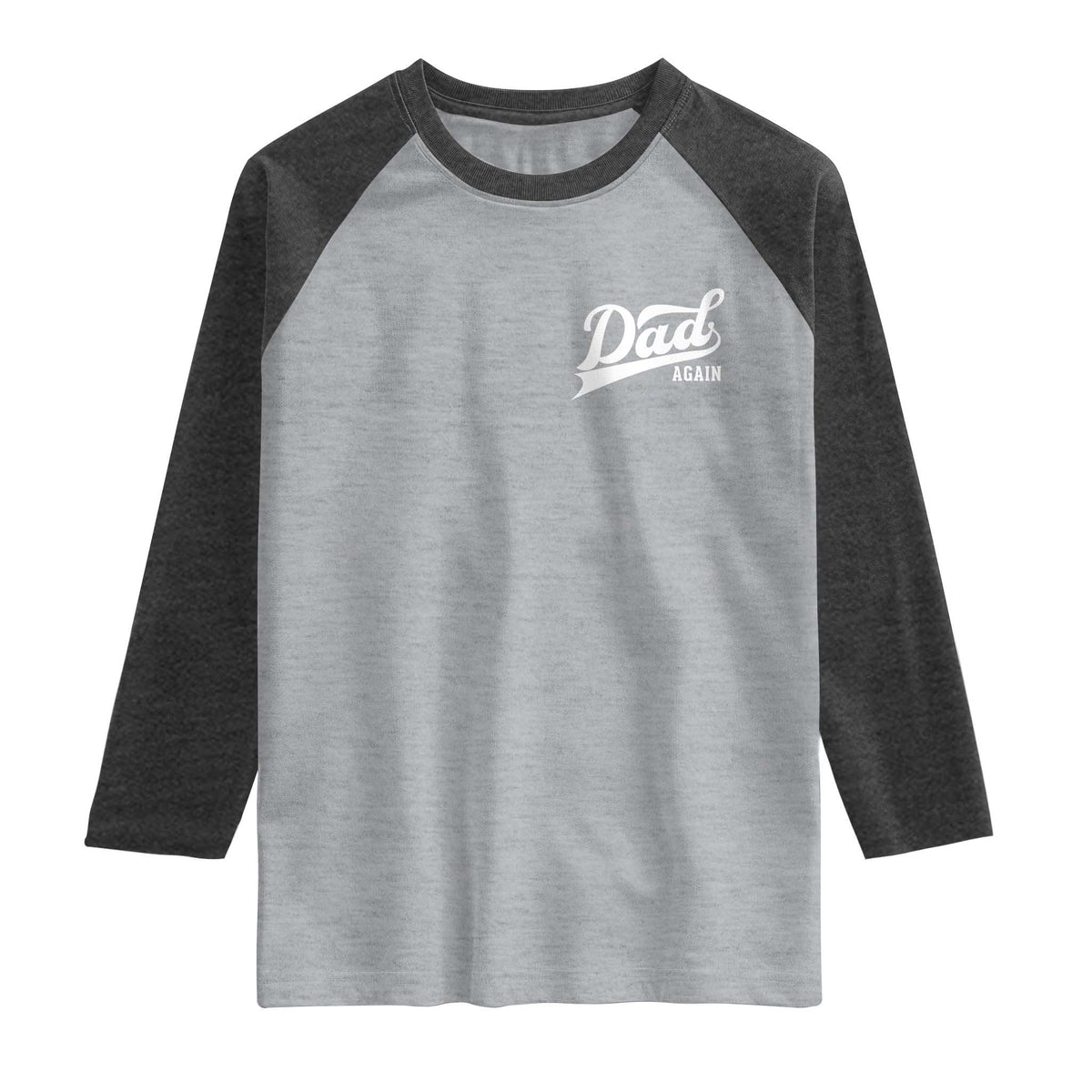 Promoted To Dad Again Raglan Shirt Funny Daddy Again Pregnancy Announcement