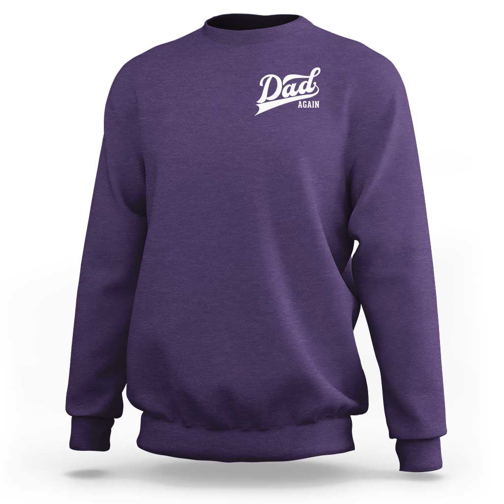Promoted To Dad Again Sweatshirt Funny Daddy Again Pregnancy Announcement