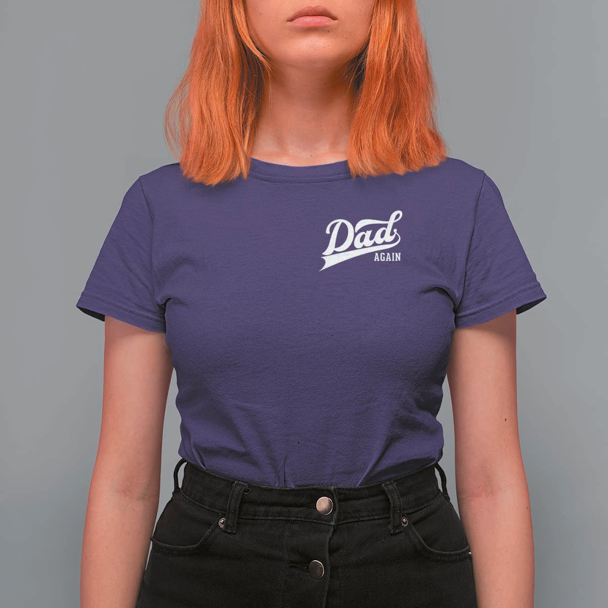 Promoted To Dad Again T Shirt For Women Funny Daddy Again Pregnancy Announcement