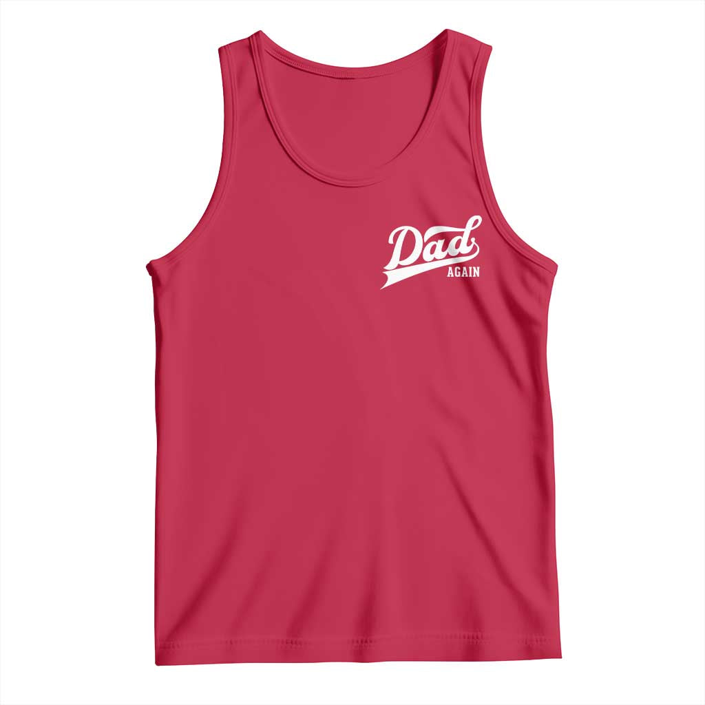 Promoted To Dad Again Tank Top Funny Daddy Again Pregnancy Announcement