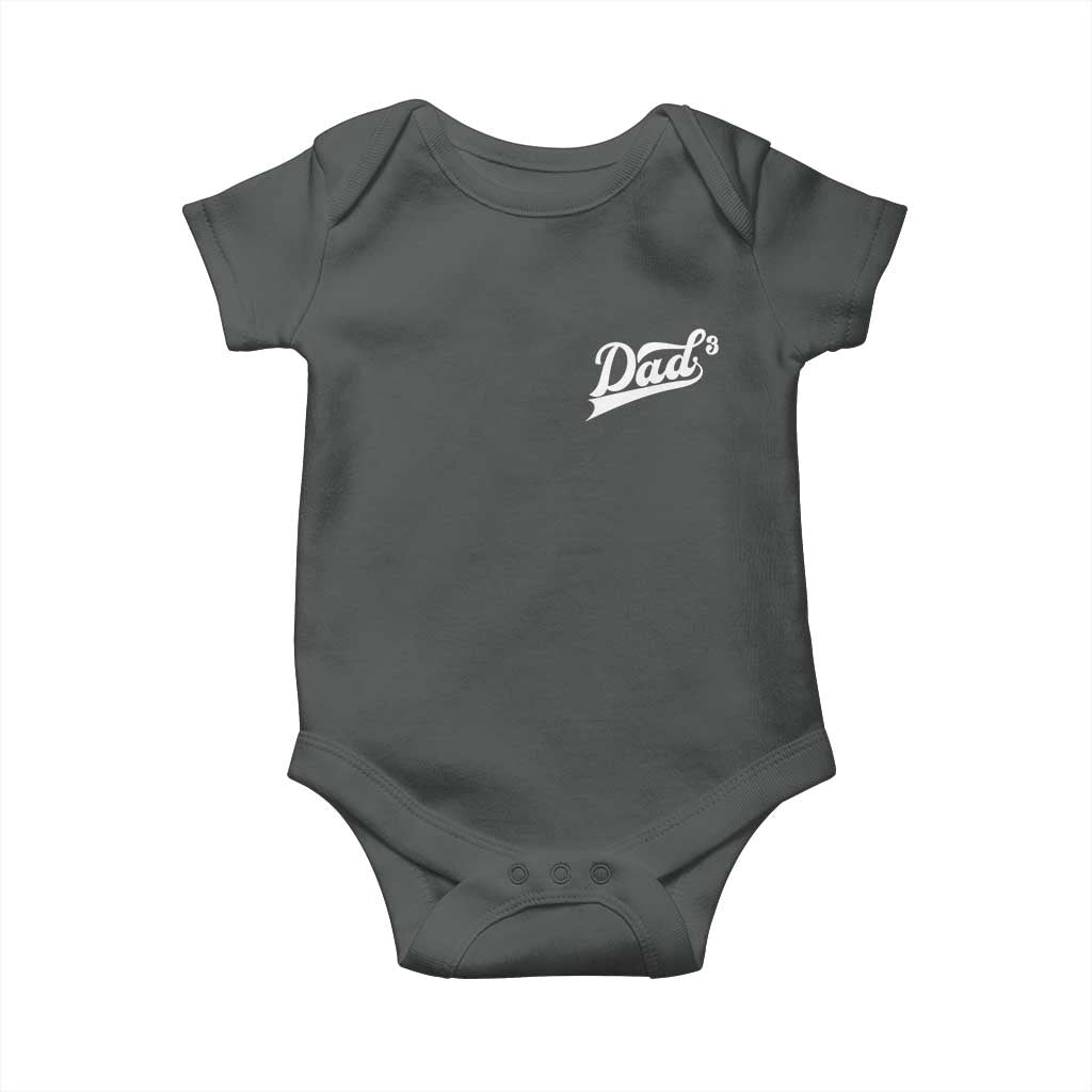 Dad Of Three Baby Onesie Funny Daddy Cubed Promoted for The Third Time