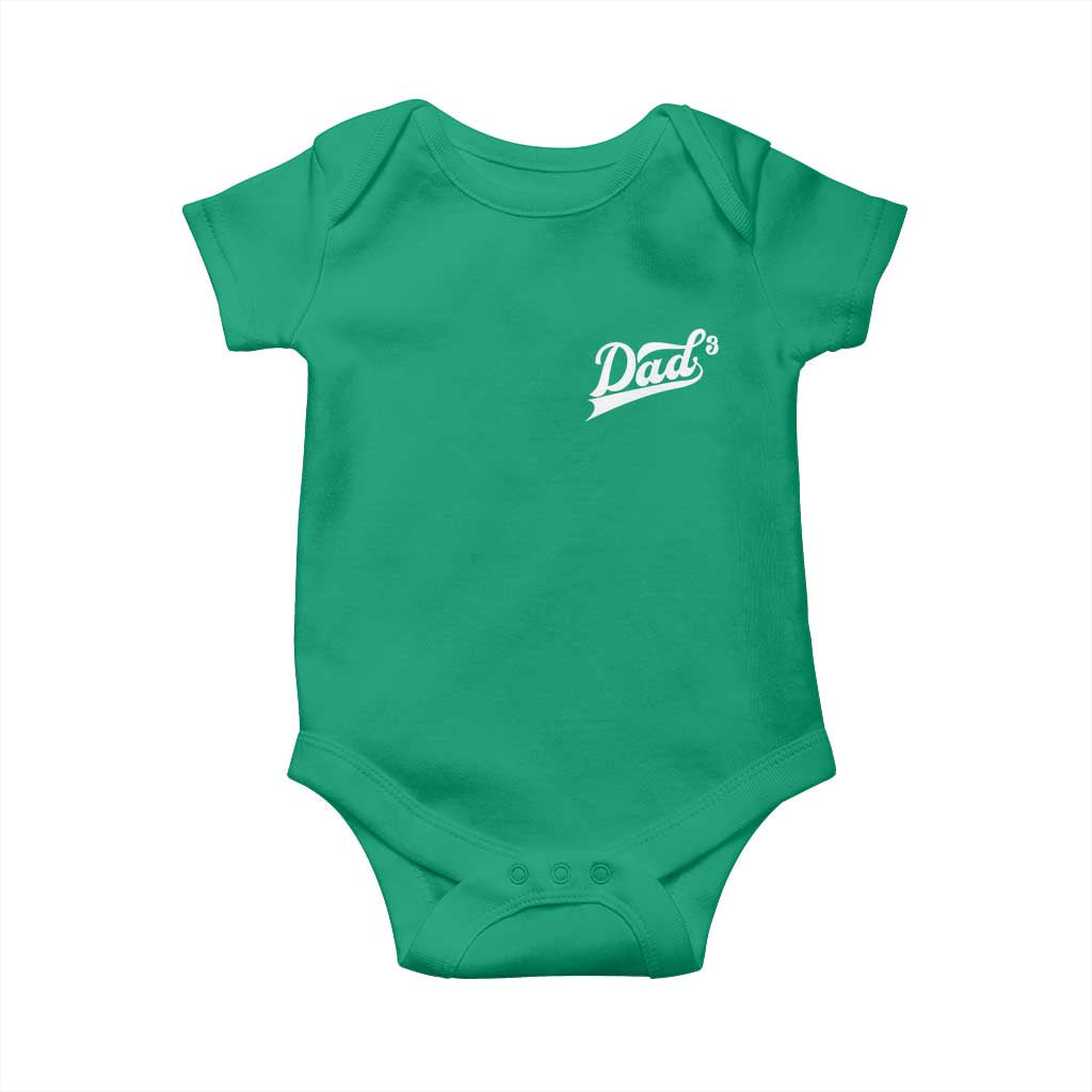 Dad Of Three Baby Onesie Funny Daddy Cubed Promoted for The Third Time
