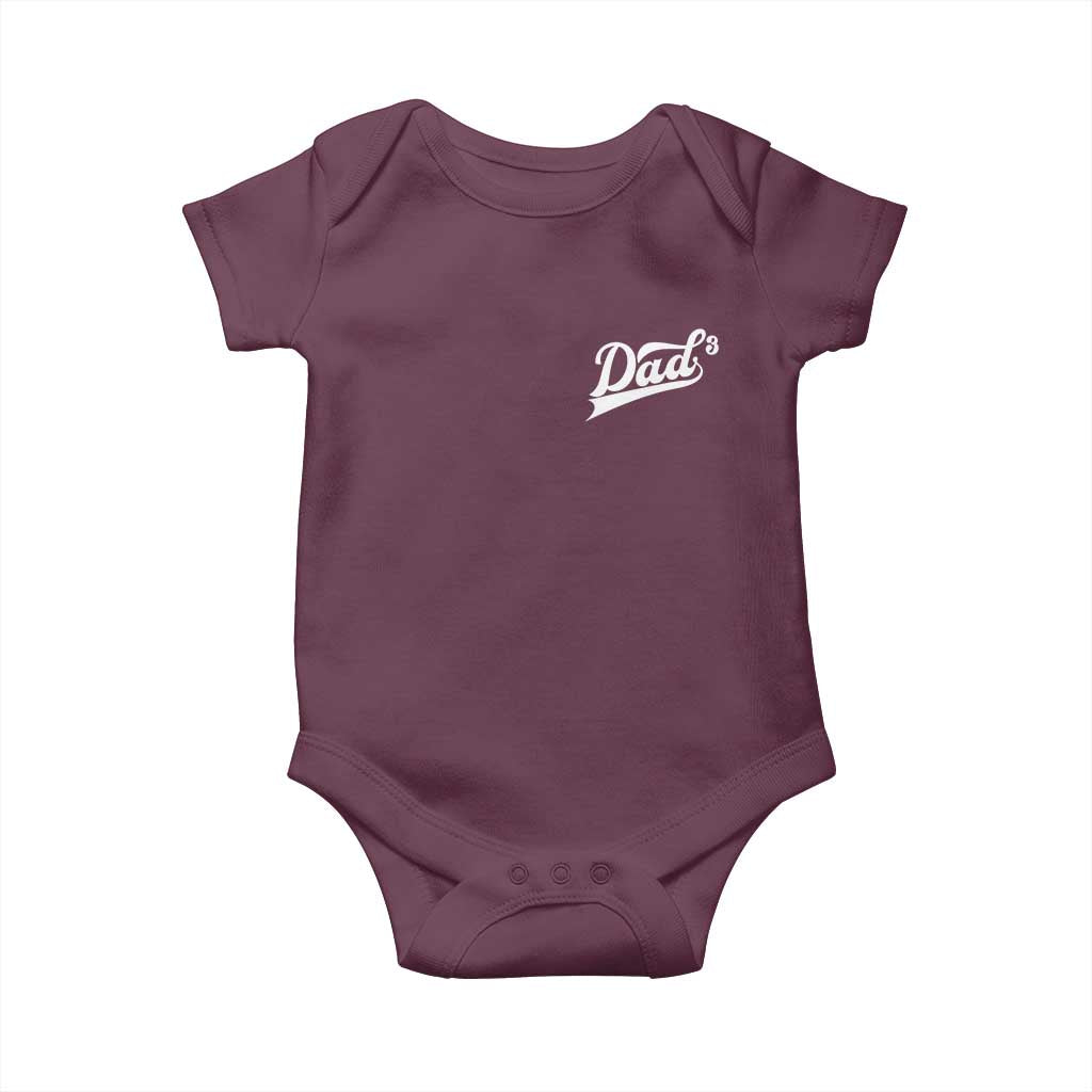 Dad Of Three Baby Onesie Funny Daddy Cubed Promoted for The Third Time