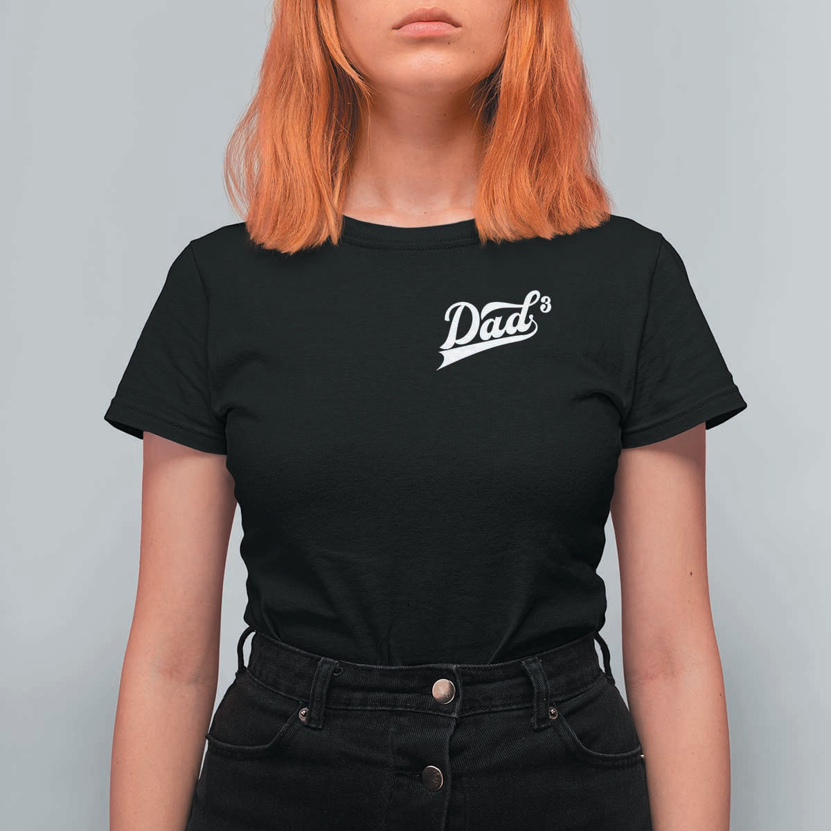 Dad Of Three T Shirt For Women Funny Daddy Cubed Promoted for The Third Time