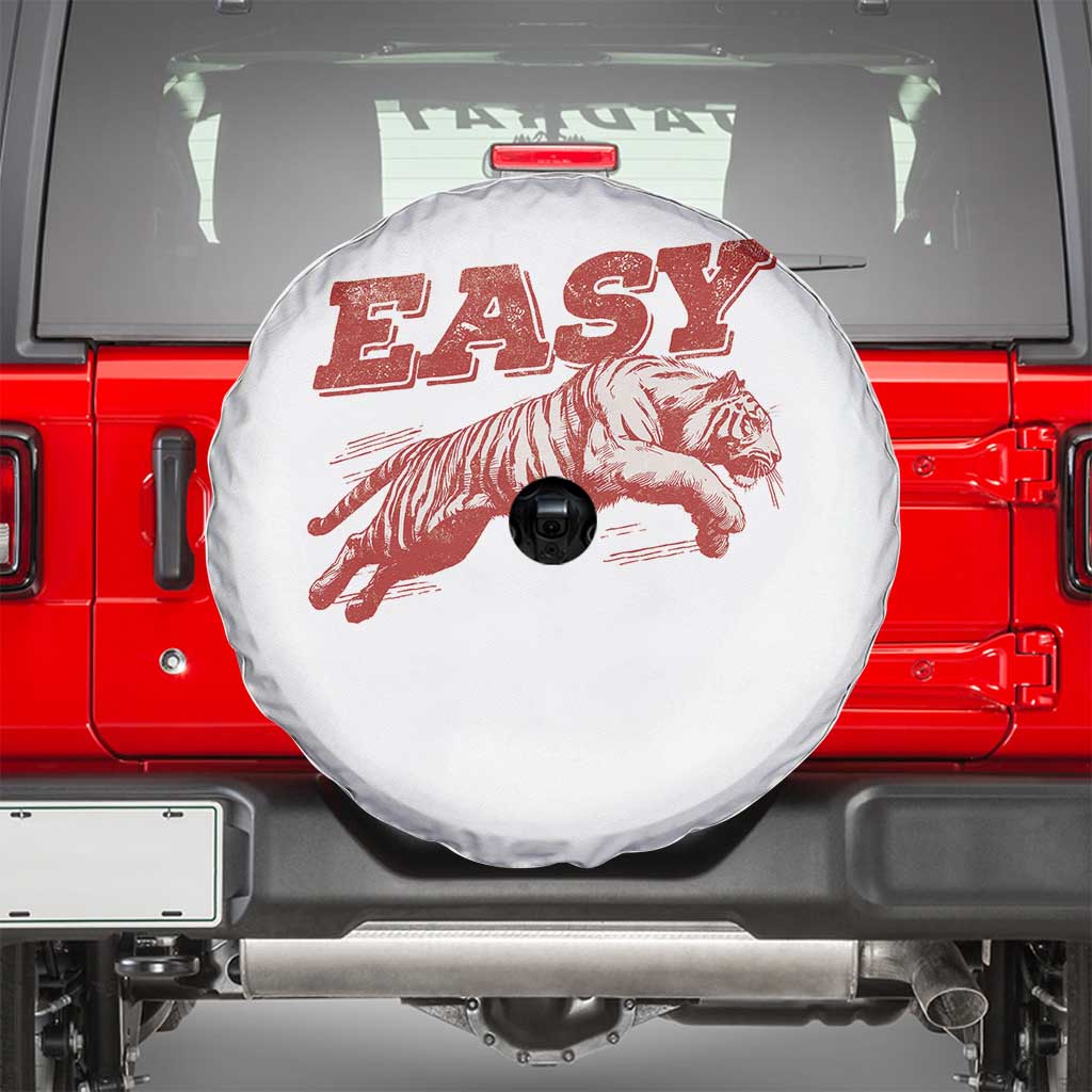 Easy Tiger Spare Tire Cover Vintage Distressed Tiger Trendy Grunge Indie Boho