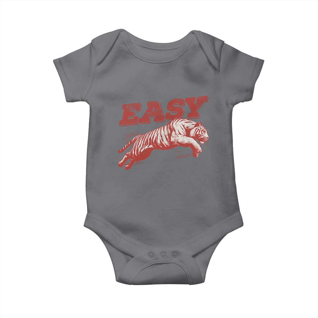 Easy Tiger Baby Onesie Vintage Distressed Tiger Trendy Grunge Indie Boho