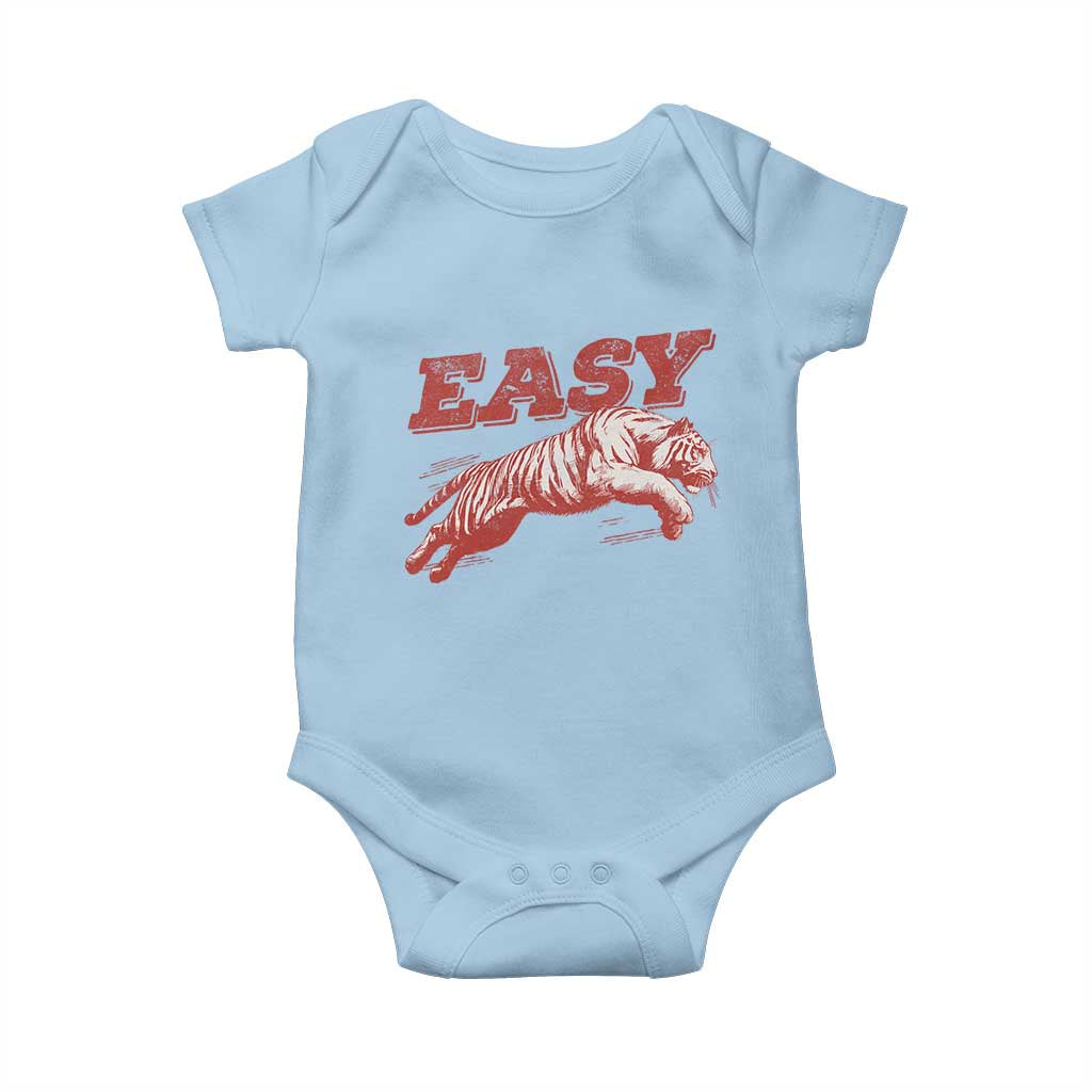 Easy Tiger Baby Onesie Vintage Distressed Tiger Trendy Grunge Indie Boho