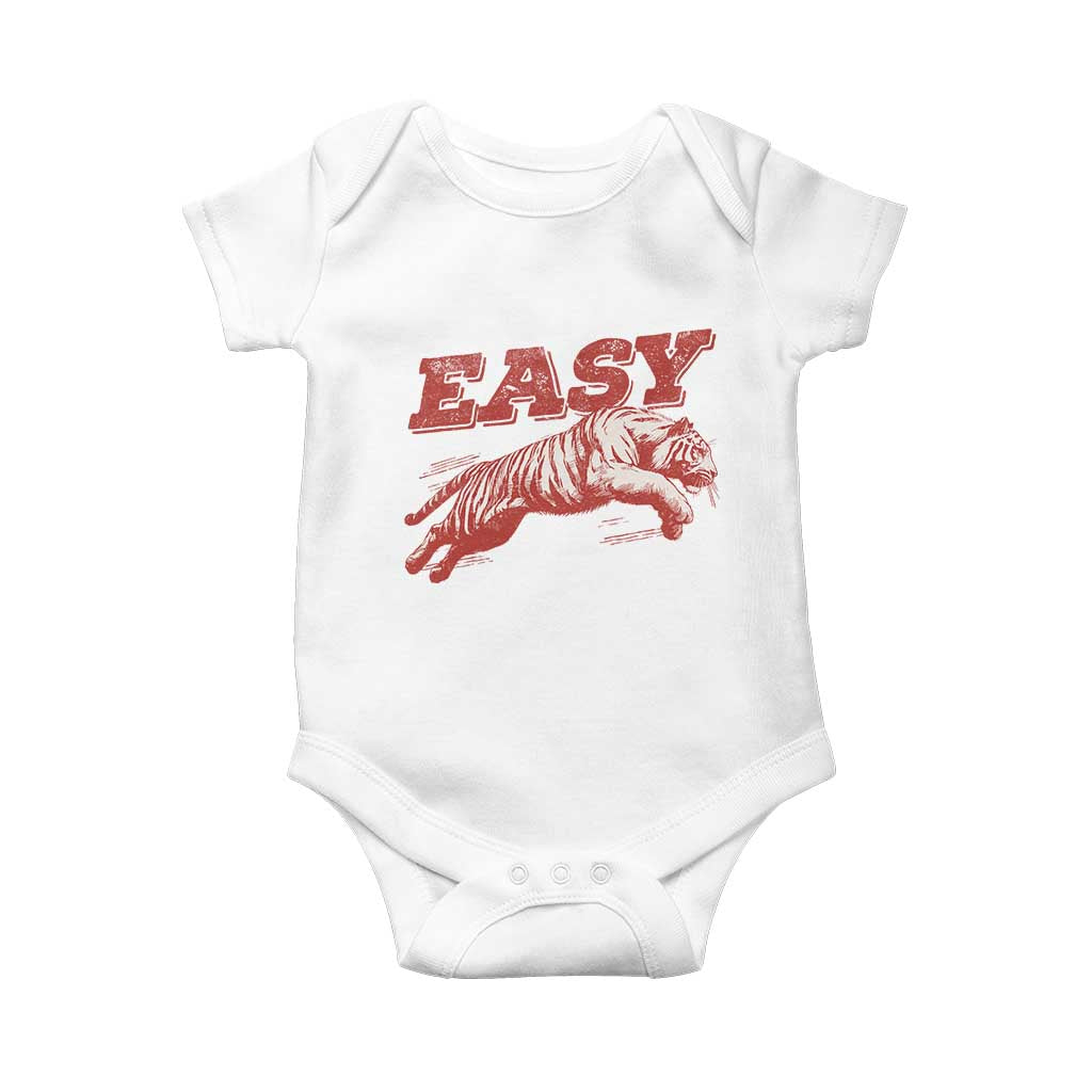 Easy Tiger Baby Onesie Vintage Distressed Tiger Trendy Grunge Indie Boho