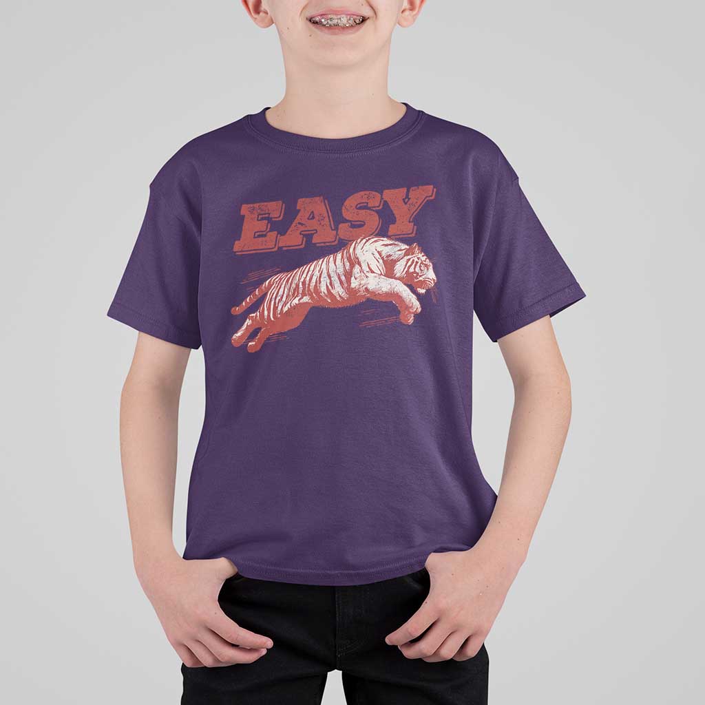 Easy Tiger T Shirt For Kid Vintage Distressed Tiger Trendy Grunge Indie Boho