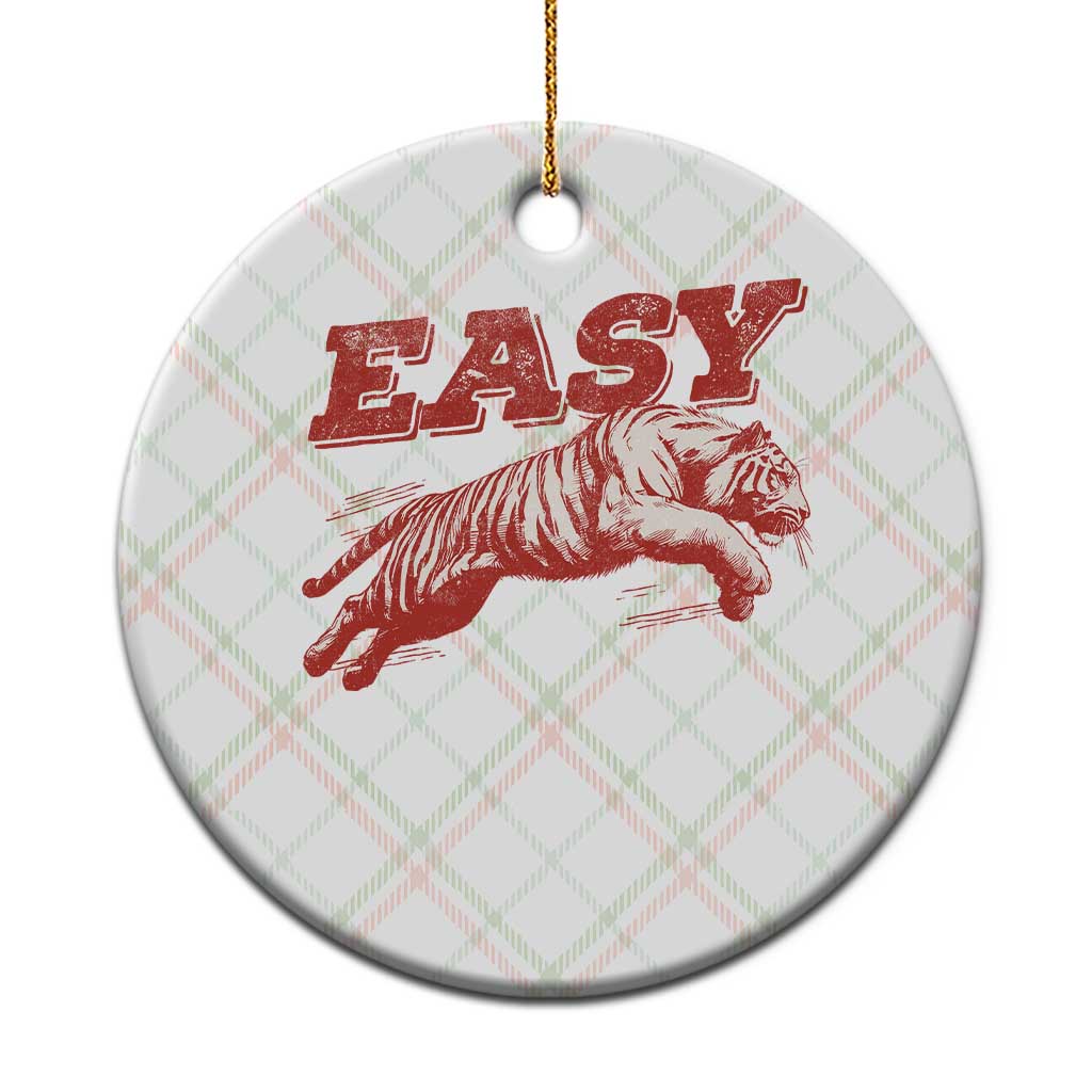 Easy Tiger Ceramic Ornament Vintage Distressed Tiger Trendy Grunge Indie Boho