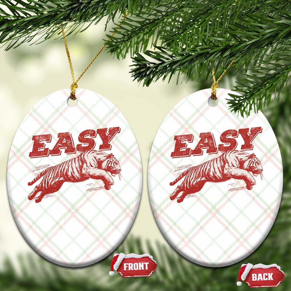 Easy Tiger Ceramic Ornament Vintage Distressed Tiger Trendy Grunge Indie Boho