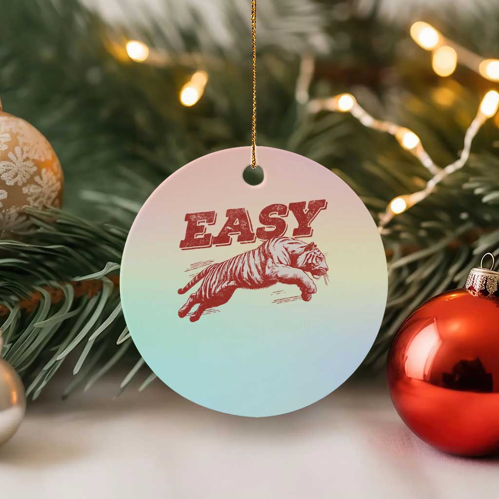 Easy Tiger Ceramic Ornament Vintage Distressed Tiger Trendy Grunge Indie Boho