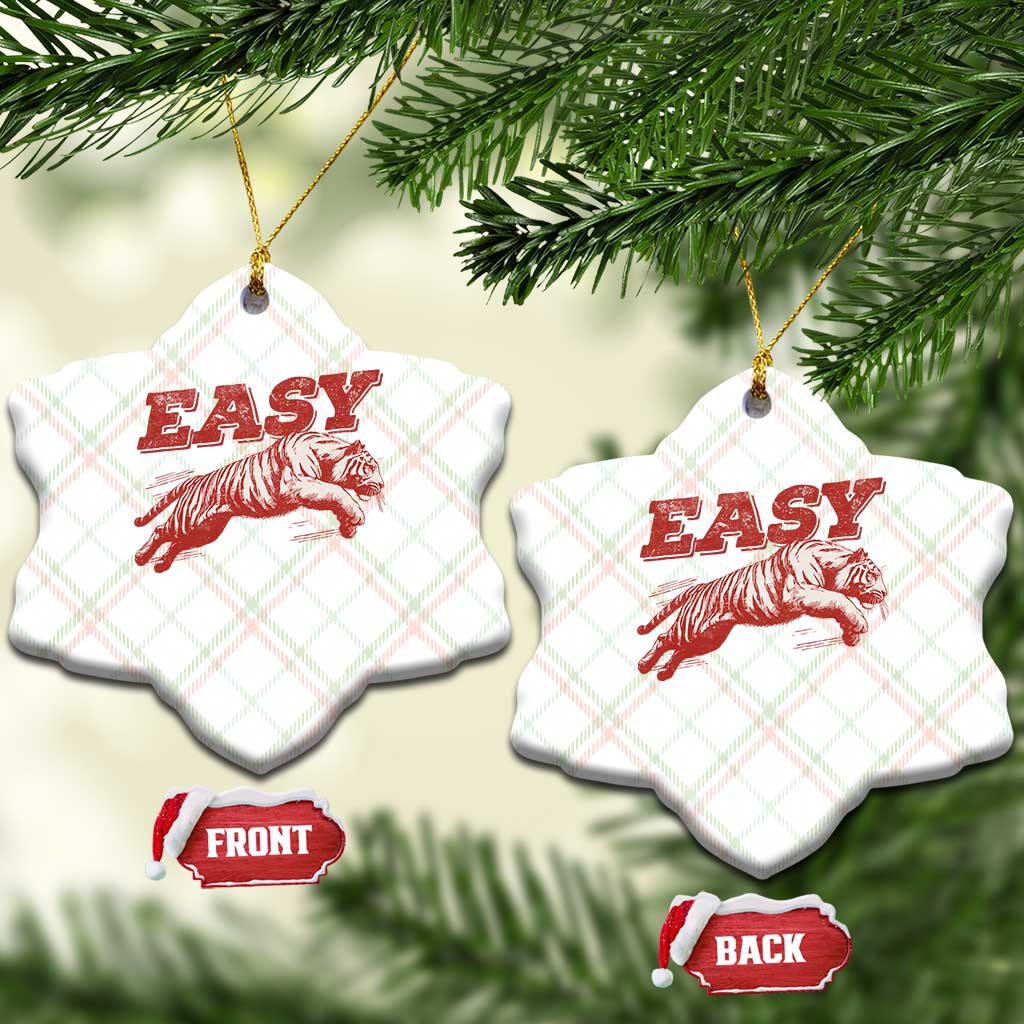 Easy Tiger Ceramic Ornament Vintage Distressed Tiger Trendy Grunge Indie Boho