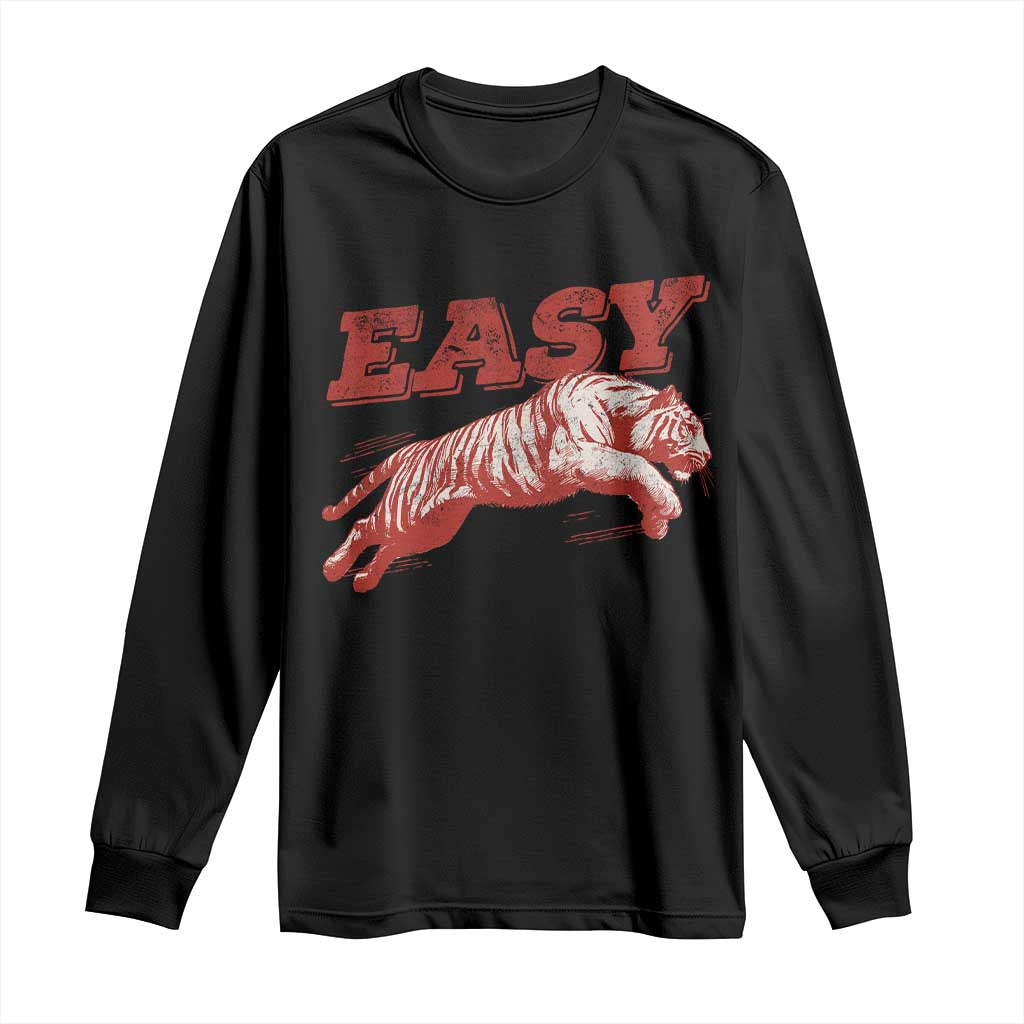 Easy Tiger Long Sleeve Shirt Vintage Distressed Tiger Trendy Grunge Indie Boho