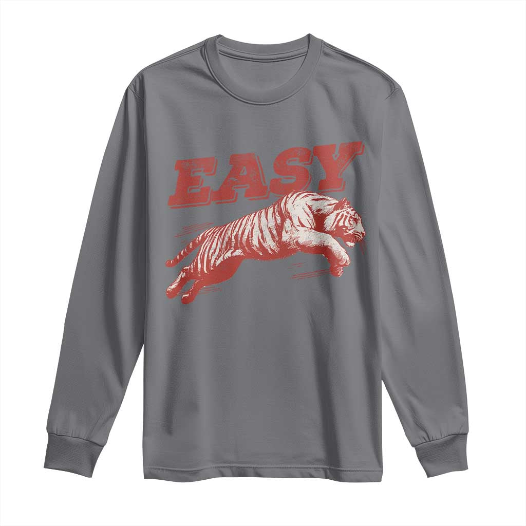 Easy Tiger Long Sleeve Shirt Vintage Distressed Tiger Trendy Grunge Indie Boho