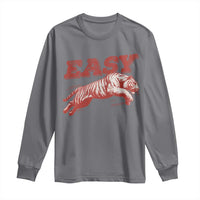 Easy Tiger Long Sleeve Shirt Vintage Distressed Tiger Trendy Grunge Indie Boho