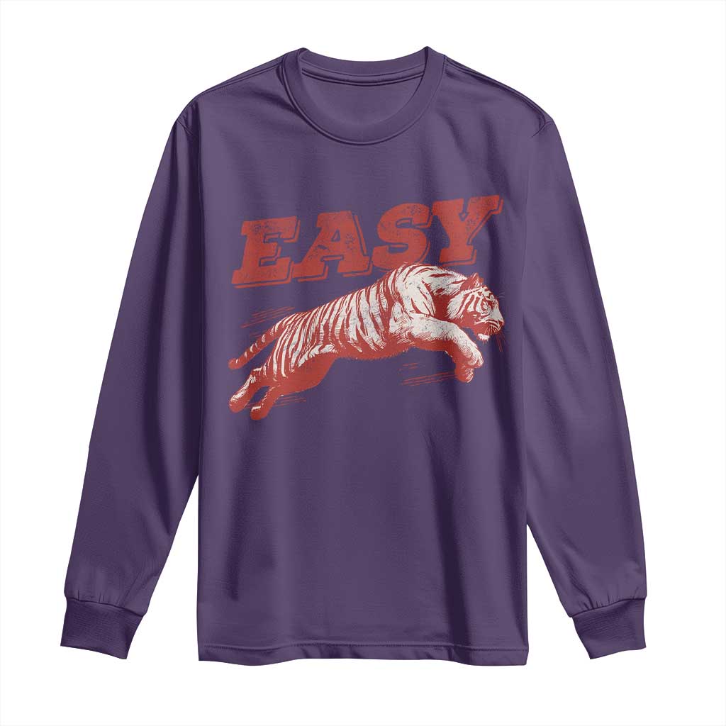 Easy Tiger Long Sleeve Shirt Vintage Distressed Tiger Trendy Grunge Indie Boho