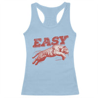 Easy Tiger Racerback Tank Top Vintage Distressed Tiger Trendy Grunge Indie Boho