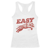 Easy Tiger Racerback Tank Top Vintage Distressed Tiger Trendy Grunge Indie Boho