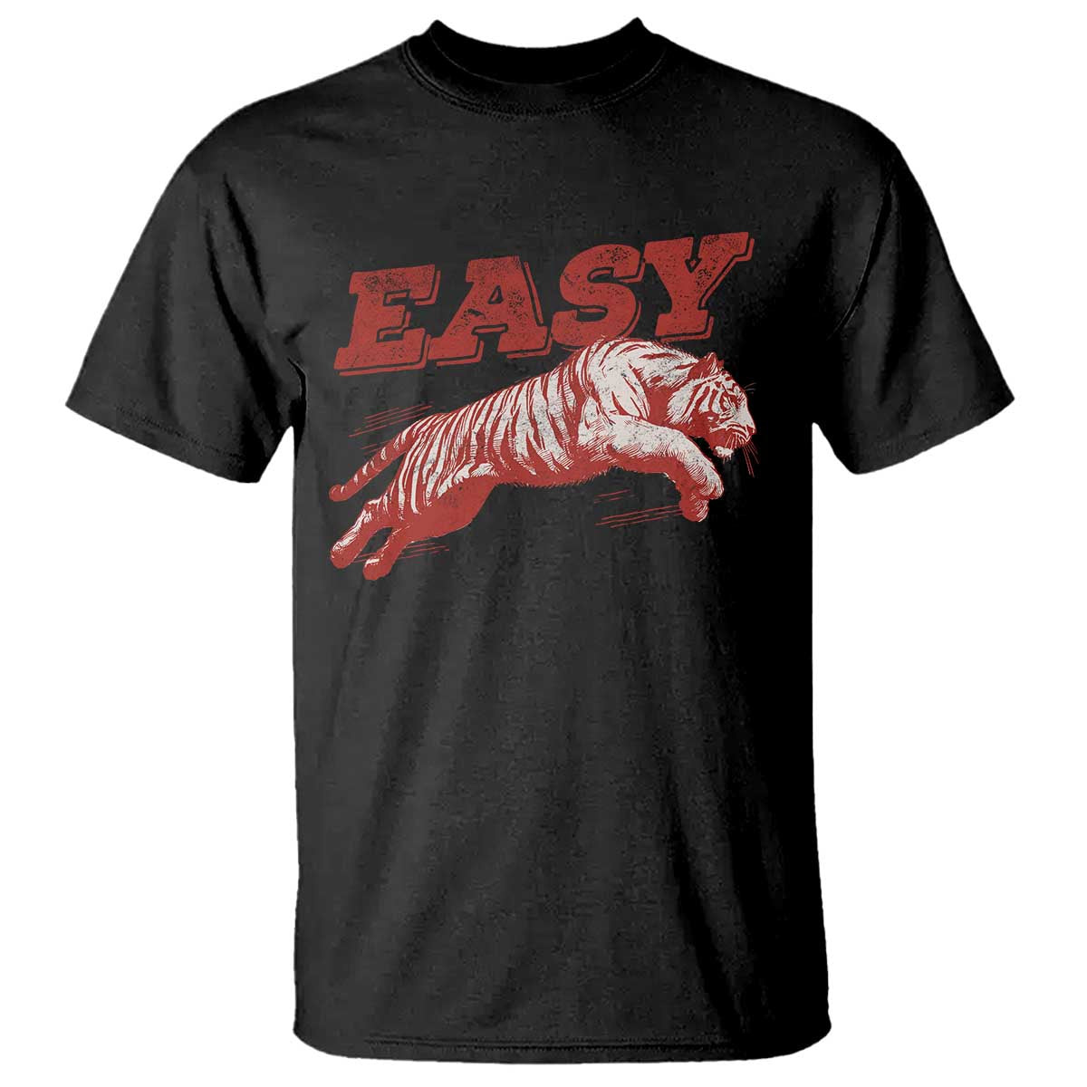 Easy Tiger T Shirt Vintage Distressed Tiger Trendy Grunge Indie Boho