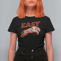 Easy Tiger T Shirt For Women Vintage Distressed Tiger Trendy Grunge Indie Boho