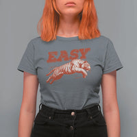 Easy Tiger T Shirt For Women Vintage Distressed Tiger Trendy Grunge Indie Boho