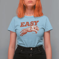 Easy Tiger T Shirt For Women Vintage Distressed Tiger Trendy Grunge Indie Boho