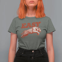 Easy Tiger T Shirt For Women Vintage Distressed Tiger Trendy Grunge Indie Boho