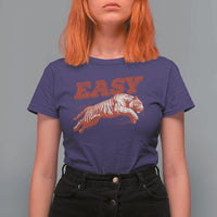 Easy Tiger T Shirt For Women Vintage Distressed Tiger Trendy Grunge Indie Boho
