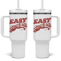 Easy Tiger Tumbler With Handle Vintage Distressed Tiger Trendy Grunge Indie Boho