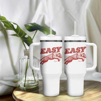 Easy Tiger Tumbler With Handle Vintage Distressed Tiger Trendy Grunge Indie Boho