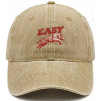 Easy Tiger Washed Cotton Baseball Cap Vintage Distressed Tiger Trendy Grunge Indie Boho