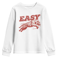 Easy Tiger Youth Sweatshirt Vintage Distressed Tiger Trendy Grunge Indie Boho